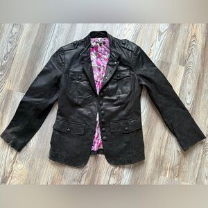 Twiggy London Genuine Suede Military style Jacket y2k 2000s Size S Small